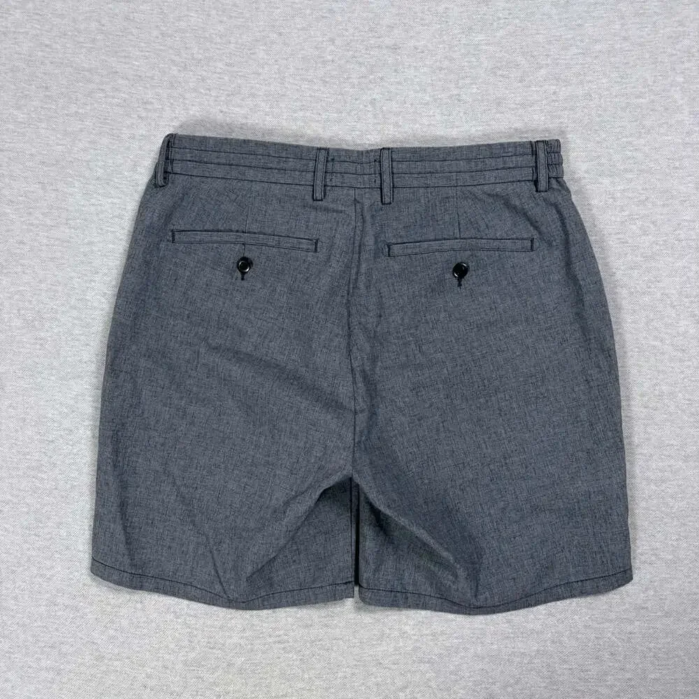 Wills Wrinkle-Free Linen Blend Chino Shorts Smoke Gray Size 32